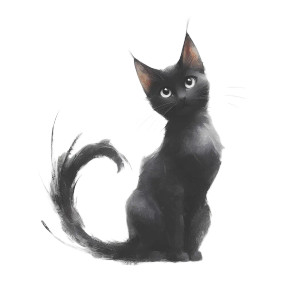 Cute Black Cat V14 Vinyl Car Decal Sticker – Waterproof & UV-Resistant